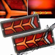 카고트레일러 캠핑 미니 카고트레일러 2PCS 1224V 동적 LED 트럭 테일 라이트 턴 신호 후면 브레이크 역방, 04 24V TWO Pieces