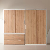 공간사이 커스티 2400 4서랍 슬라이딩장 세트, 내추럴 JL1020