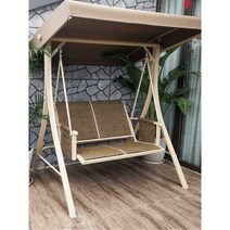 그네의자 펜션 카페 나무그네 정원 원목 테라스 야외, 3 인 녹색 및 흰색 스트립