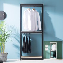 행거드레스룸 시스템행거 600x400x1800x3단(행거봉2개) 홈던트하우스, 블랙앵글