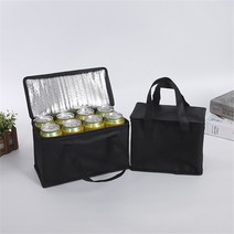 보냉백 런치백 아이스쿨러백 새로운 점심 열 쿨러 가방 절연 홀더 저장 상자 부직포 휴대용 피크닉 캠핑 음, 01 Black_01 S