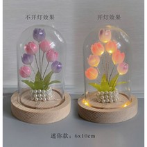 부케유리돔 부케돔 특이한 led 아크릴 무드등 튤립 장미 향기로운 난초, 미니 튤립
