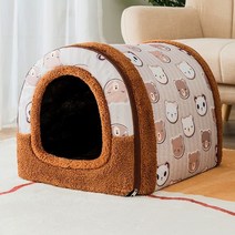 반려견 유모차 대형견 강아지 중형견 트레일러 웨건 소형 펫 카트 1-20kg 개 개집 가을 겨울 집 중형 소형, 02 차 브라운_03 L for Pet in 10kg