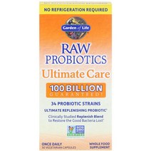 Garden of Life Raw Probiotics Ultimate Care 가든오브라이프 로우 프로바이오틱스 얼티밋 케어 30캡슐, 30정