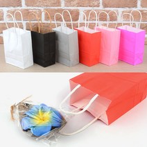 미니 칼라 리유저블백 선물용 종이 가방 쇼핑백 도매 선물 답례품 다회용 백 봉투 술 옷가게 튼튼한 소형 직사각 손잡이 화장품 다용도 케이스, 소 - 화이트