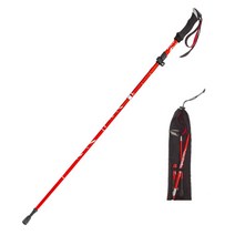 코믈리 초경량 듀랄루민 접이식 5단 등산스틱 2개, 레드, 롱, 레드