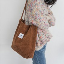 [당일배송] 루리89 패치 데일리 롱 코듀로이 여성 에코백 가방 숄더백