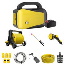 충전식 소형 워터 펌프 농업용 양수기 휴대용 수중모터 가정용 미니 양수기, 158AH 프리미엄 충전식 양수기 40M+호스 보관랙