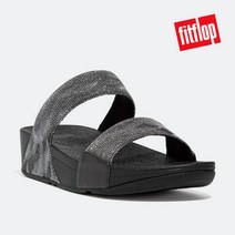 핏플랍 [공식판매처] 루루 글리츠 슬라이드 슬리퍼 ALL BLACK