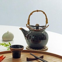도자기 블랙 사케 주전자 사케잔 정종 술주전자 술잔, 1) 블랙 사케주전자