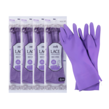 크린랲 레이스 바이올렛 고무장갑 4켤레, 바이올렛 소 4켤레, 소(S)