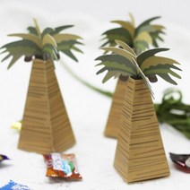 크리 에이 티브 팜 웨딩 사탕 상자 나무 접는 선물 초콜릿 결혼식 호의, 02 green palm tree_01 50pcs