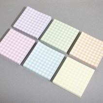 파스텔 체크 떡메모지 100매 다꾸 떡메, 오렌지