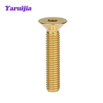 Tgou 티타늄 볼트 M8x15 20 25 30 35 40 45 50 55mm 플랜지 오토바이 디스크 브레이크 용 내부 외부 육각, 02 Gold_01 M8_07 45mm