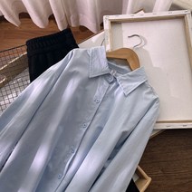 아이엠몽 여성용 베이직 루즈핏 면 모르파 셔츠