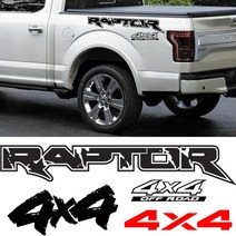 FORD RAPTOR 랩터 데칼 4륜구동 4X4 튜닝 스티커, 1개, 선택-1옐로우(중)