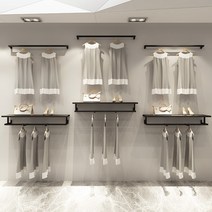 일자 벽행거 옷가게 의류 매장 벽면행거 행거, 검정 10x100cm