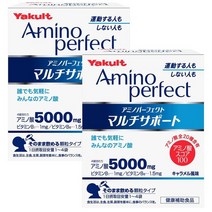Yakult 야쿠르트 헬스 푸드 아미노 퍼펙트 멀티 서포트 카라멜 맛 4.3g 28개입 2팩