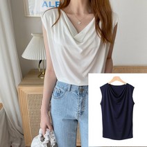 여름 쉬폰 나시 2장 블라우스 민소매 2피스 여자 슬리브리스 여름 이너