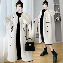 Angel Mummy 임산부 옷 가을 양 양모 코트 루즈핏 중간 길이 대형
