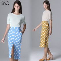 이앤씨 캔디 백밴딩 도트 포켓 스커트