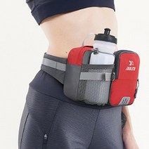 웨이스트 허리 벨트 백 가방 러닝 스포츠 등산 물병 운동 보틀 힙색 힙쌕 파우치, 레드