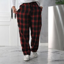 데일리 감탄 체크 스트링 와이드팬츠