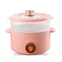 분리형 멀티 포트 라면 캠핑 휴대용 쿠커 DMWD 800W 가정용 요리 기계 전기 Multicooker 25L 냄비 음식 증기선 국수 메이커 비 스틱 프라이팬 수프, 없음, Pink with steamer