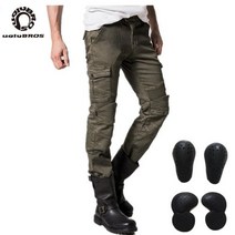 라이딩진 바이크 라이딩 오토바이 바지 팬츠 의류 남성용 아웃도어 느슨한 검정색 모토크로스 보호, 없음