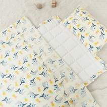 이지베이비 여름 시원한 인견이불+패드+베개(일반베개솜) 아기 베이비 유아동 침구세트, 애플다이노