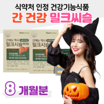 간 건강 도움 건강기능식품 밀크씨슬 밀크시슬 실리마린 하루 1알 70대 할아버지 할머니 중장년층 노년층 요양원 아버지 아빠 엄마 간건강 케어 홈쇼핑 영양제 성분 가격 비교, 4박스, 900mg x 60정 (하루 1정)