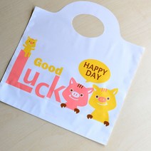 다하임 비닐 쇼핑백 모음, 1개, 손잡이 비닐 쇼핑백(복돼지)20장