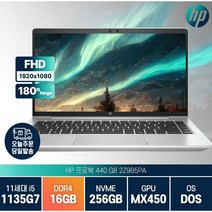 [광마우스증정] HP 프로북 440 G8 2Z9B5PA i5-1135G7 MX450 프리도스 윈도우11 업무용 주식 사무용 가성비 노트북, Free DOS, 16GB, 256GB, 코어i5, 실버