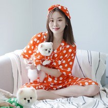 아트박스/알콩단잠 애견의류 강아지커플룩 린넨도트 파자마 개플룩 OR, 펫_그린
