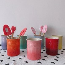 르크루제 조리도구통 도자기 수저통 1L, 황색통
