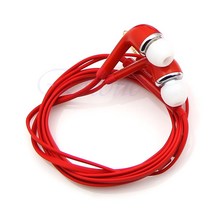 마이크와 함께 3.5mm 인 이어 스테레오 이어 버드 헤드폰 이어폰 헤드셋, 빨간색