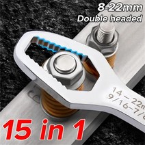 토크 렌치 다기능 8-22mm 범용 더블 헤드 torx 자체 조임 조정 가능한 안경 보드 손 도구, 흰색 8mm