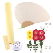 압화 조개부채(중) 10개 만들기세트 접착한지 K336 DIY 한지 미술 공예 재료