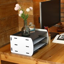 런메이크 디 서류정리함 3단 5단 7단-사무용품에 컬러를 입히다 수납장, B타입 가로형3단 02.화이트