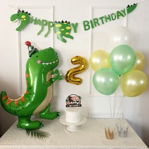 [재미제이] 해피벌스데이 공룡생일파티 4종세트 생일가랜드세트, 6