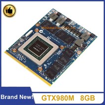 DELL ALIENWARE/HP/MSI/CLEVO 노트북을위한 새로운 GTX980M GTX 980M 8G GDDR5 MXM N16E-GX-A1 비디오 그래픽 카드 GPU, For Clevo