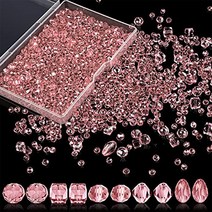 DIY 목걸이 팔찌 귀걸이 AB 블랙 레드 블루 상자 유리 구슬 대량 보석 만들기위한 모듬 크리스탈 비즈 600 개, 6.600pcs pink