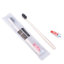 일회용 칫솔 치약 호텔 모텔 에어비앤비 손님용 10개, 크라프트지 카드상자 천연색 칫솔 치약10세트