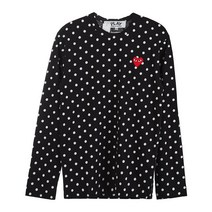 [라벨루쏘] [꼼데가르송] 하트 로고 패치 남성 도트 티셔츠 P1T166 BLACK