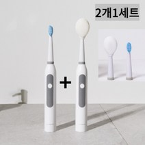 전동칫솔 온가족 주니어 초등학생 음파전동칫솔 혀클리너 칫솔모 리필 건전지용, 민트1+1(총2개)