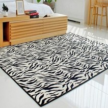 1300K 지브라패턴 극세사 카페트 러그 블랙100X150