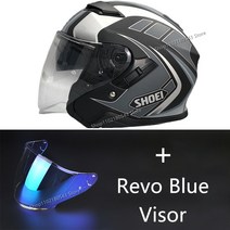 오픈 페이스 제트 오토바이 레이싱 헬멧 제이크루즈 II 알레그로 TC-5 모토크로스 라이딩, 07 Revo blue visor_03 XL