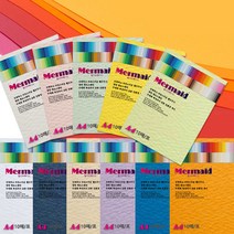 [동화오피스] A4 머메이드지 양면 10매입 / 두꺼운 색지 용지, 10매, W39