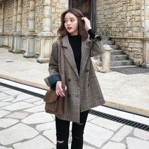 위위브렌 여성용 캐주얼 긴팔 오버핏 자켓
