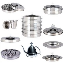 스텐 성찬기 성례 용품 세트 교회 성찬구 기독교 세례, 40홀 컵 + 접시 1세트 (이미지 참조)